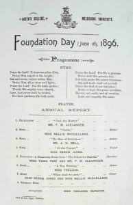 Foundation Day Programme 1896 Program