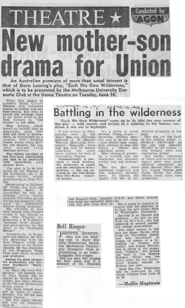 Each His Own Wilderness 1964 Media articles: mixed
