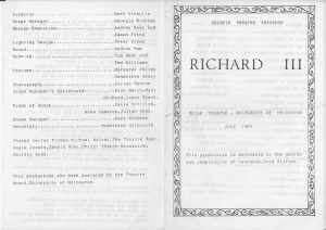 Richard III Program #1